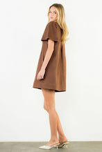 Load image into Gallery viewer, Brown Suede Short Sleeve Dress
