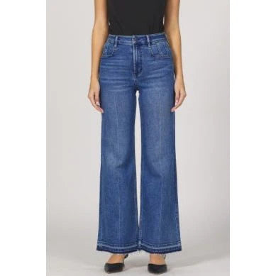 Holly Super High Rise Wide Hem Straight Jeans - Summerville