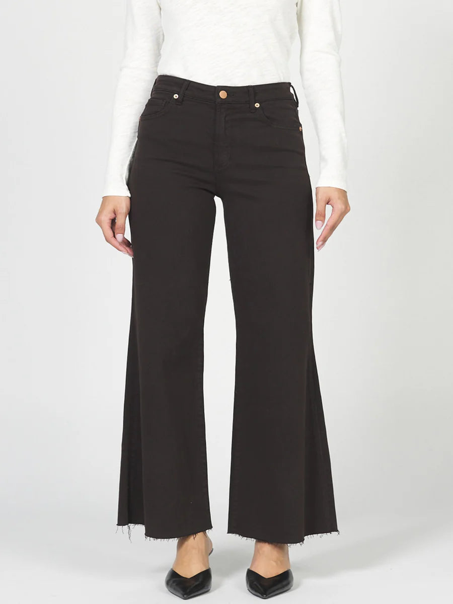 Fiona High Rise Wide Leg Jeans - Chocolate Torte
