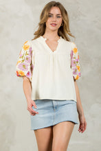 Load image into Gallery viewer, Cream Puff Sleeve Top
