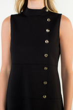 Load image into Gallery viewer, Black High Neck Button Detail Dress
