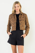 Load image into Gallery viewer, Cheetah Print Cropped Jacket
