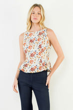 Load image into Gallery viewer, Sleeveless Floral Peplum Top
