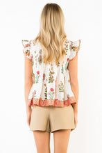 Load image into Gallery viewer, Flutter Sleeve Floral Pattern Top
