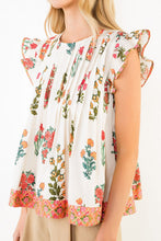 Load image into Gallery viewer, Flutter Sleeve Floral Pattern Top
