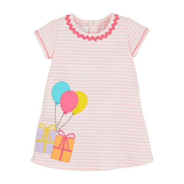 Pink Stripe Girls Birthday Dress