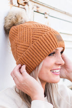 Load image into Gallery viewer, CC Diagonal Heather Beanie Pom Hat
