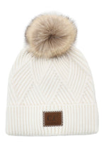 Load image into Gallery viewer, CC Diagonal Heather Beanie Pom Hat
