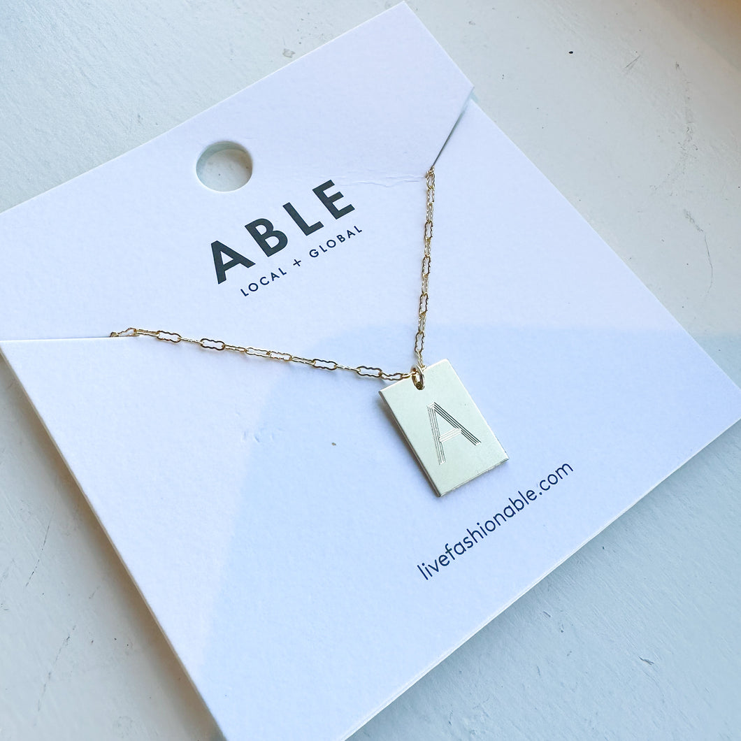 Novel Initial Necklace. - ABLE