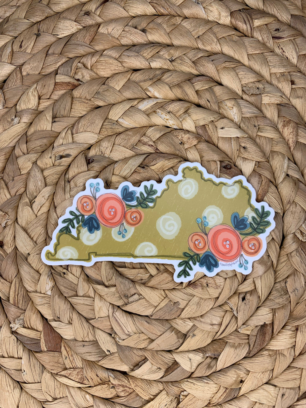 Kentucky Floral Dot Sticker