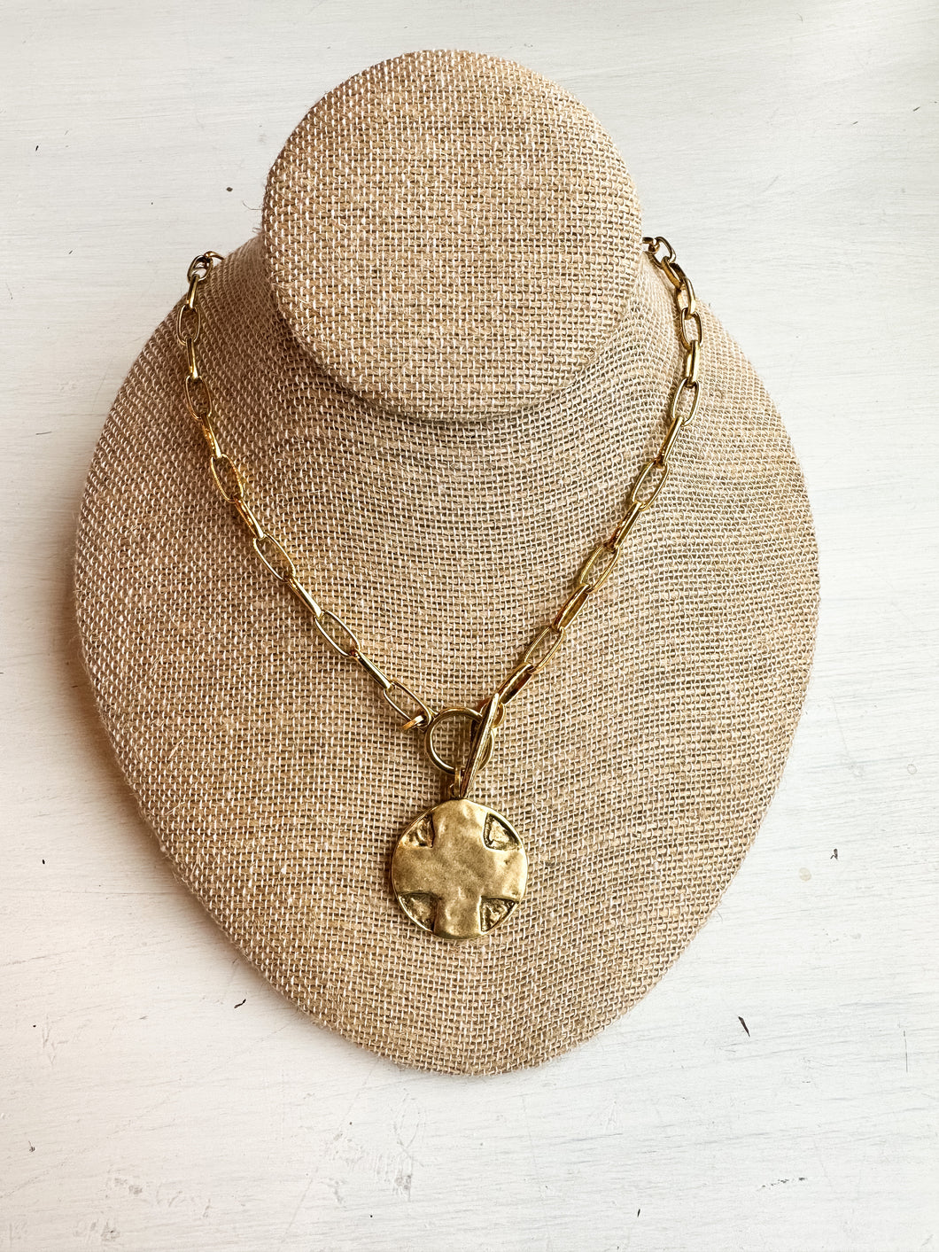 Lovelies Collection Necklace - Front Hook Cross Coin