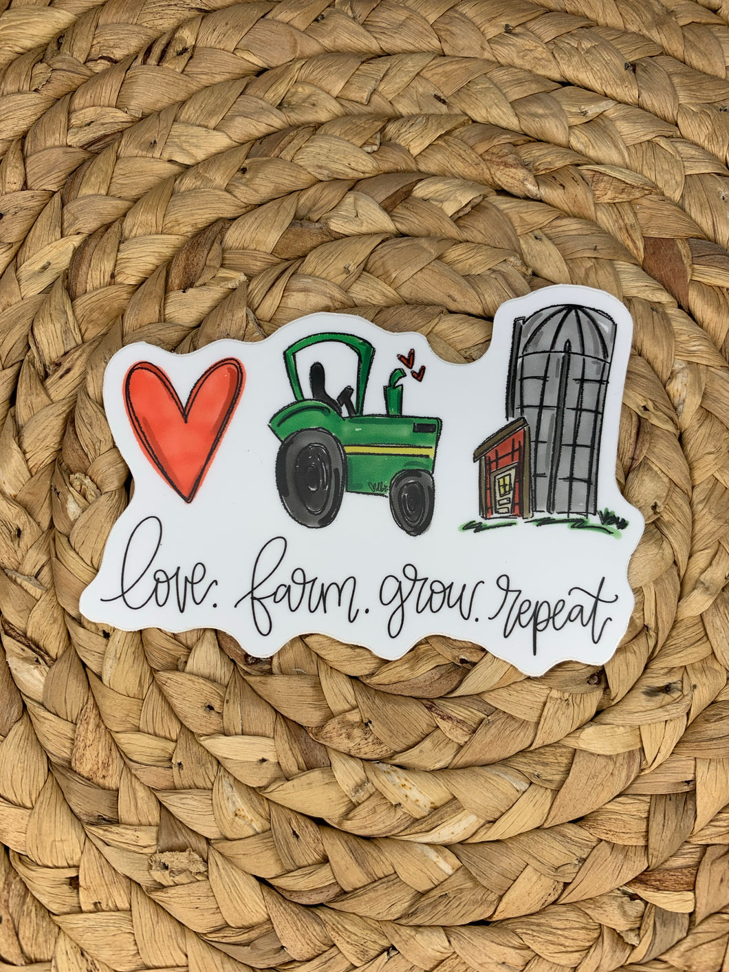 Love. Farm. Grow. Sticker