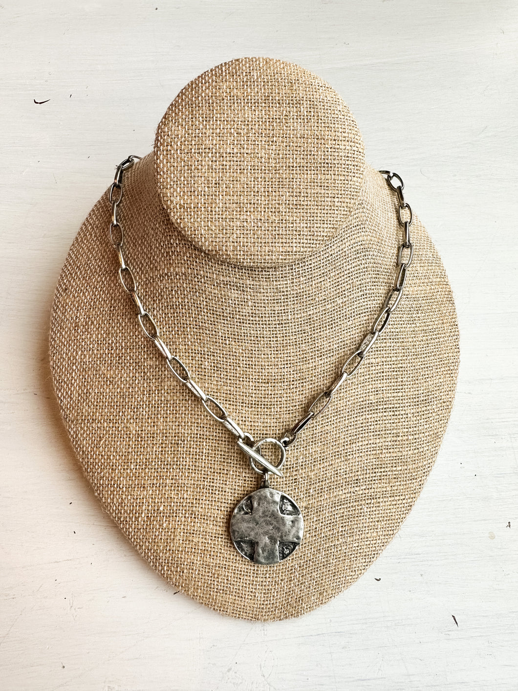 Lovelies Collection Necklace - Front Hook Cross Coin